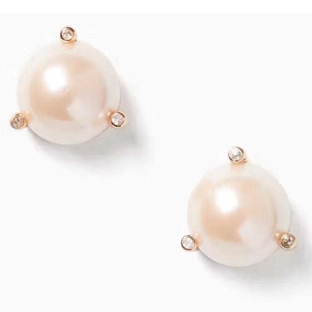 Kate Spade Rise And Shine Pearl Gold Studs Earrings